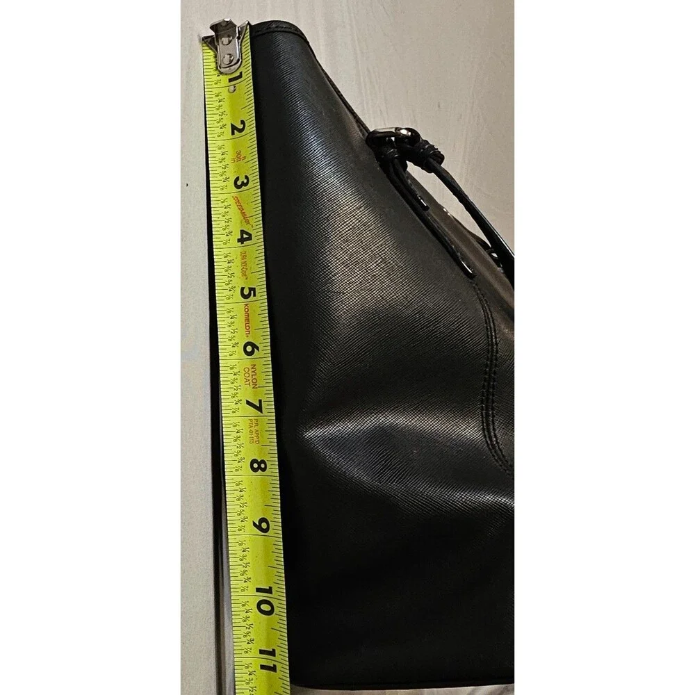 COACH Peyton Leather Zip Top Tote/Bag/Purse,Black/Silver,Classic,Timeless - Picture 4 of 14